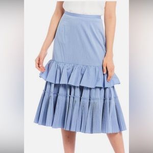 Petite Blue Antonio Melani Double Ruffle Skirt Size 0